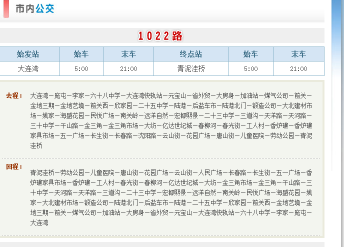 自己走有1022路公交车到青泥洼桥下车.